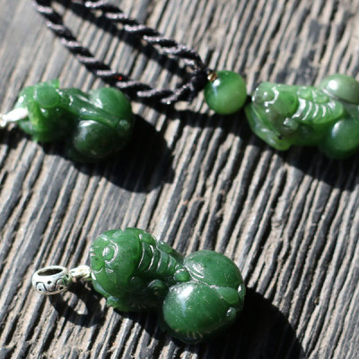 Mặt Tỳ Hưu Đá Ngọc Bích Ngọc Quý Gemstones MD4 (Nhỏ)