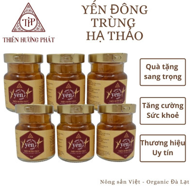 Nước Yến sào Đông Trùng Hạ Thảo (6 hũ x 70 ml) - Thiên Hương Phát Đà Lạt - Quà tặng cao cấp