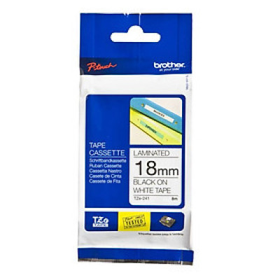Nhãn in tiêu chuẩn Brother TZe-241, chữ đen nền trắng, 18mm x 8m - Hàng Chính Hãng