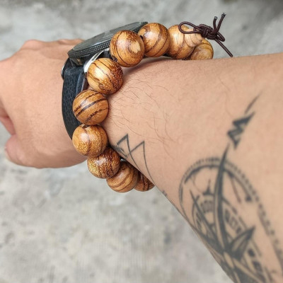 Set Vòng đeo tay Gỗ Trầm Hương Tự Nhiên, Kèm Hộp đựng Hoa hồng