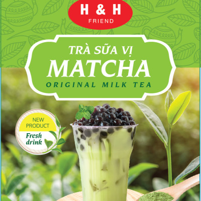 Trà sữa vị matcha H&H Friend hộp giấy 210g