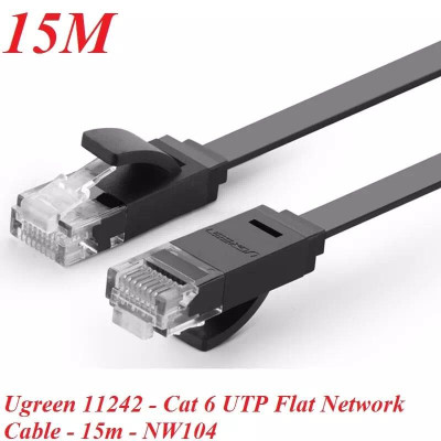 Ugreen UG50180NW102TK 15M màu Đen Cáp mạng LAN CAT6 dây dẹt - HÀNG CHÍNH HÃNG