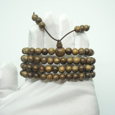 Vòng Tay Trầm Hương 108 Hạt (Nam) Từ Trầm Tốc Lào Tự Nhiên