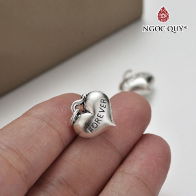 Charm treo trái tim 3D - Ngọc Quý Gemstones