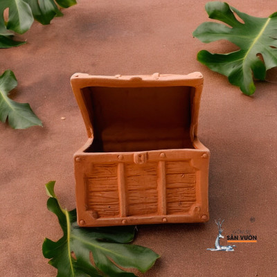 Chậu Gốm Đất Nung Hình Chiếc Rương Kho Báo