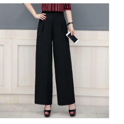 Quần dài nữ,quần ống rộng khoá sườn vải co giãn mềm mịn QT23