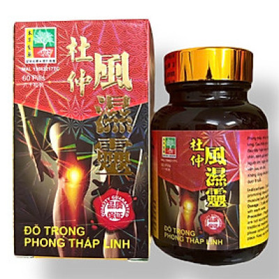 Viên uống Đỗ trọng phong thấp linh hỗ trợ đau nhức xương khớp, tê bì chân tay - Hộp 60 viên xuất xứ Malaysia - Mã số 1550