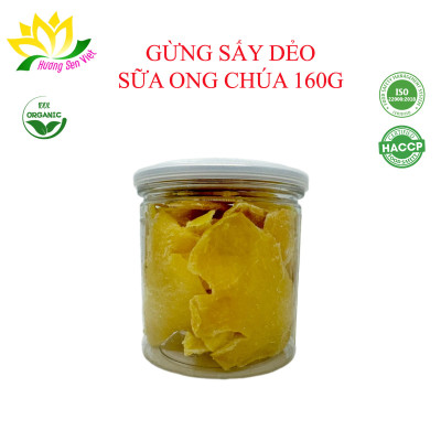 GỪNG SẤY DẺO SỮA ONG CHÚA HŨ 160G - HƯƠNG SEN VIỆT