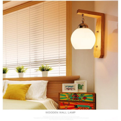 Đèn treo tường khung gỗ chao trắng thả - C6602,đèn gắn tường, đèn trang trí,đèn thả DT