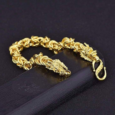 Lắc tay nam mạ vàng 24k đầu rồng LT1