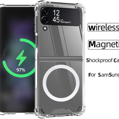Ốp lưng chống sốc trong suốt hỗ trợ sạc Maqsafe cho Samsung Galaxy Z Flip 3 / Z Flip 4 hiệu Likgus Maqsafe Magetic Case siêu mỏng 1.5mm, độ trong tuyệt đối, chống trầy xước, chống ố vàng, tản nhiệt tốt - hàng nhập khẩu