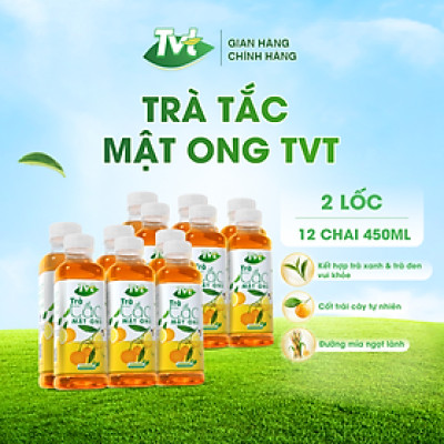 [Combo 12 chai 450ml] Trà Tắc Mật Ong TVT tinh chất trà xanh, mật ong, quả tắc, mát lanh thanh khiết, tốt cho tim mạch