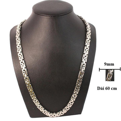 Dây chuyền nam titan thép không gỉ inox cao cấp đẹp sang trọng ziczac dẹp trangsucpt cỡ 8mm PTDCNA23