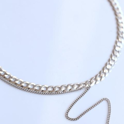 Dây chuyền vòng cổ bản to thả tua rua sành điệu nổi bật