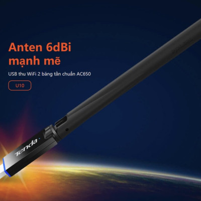 USB THU Wifi U10 chuẩn AC tốc độ 650Mbps - Hàng Chính Hãng