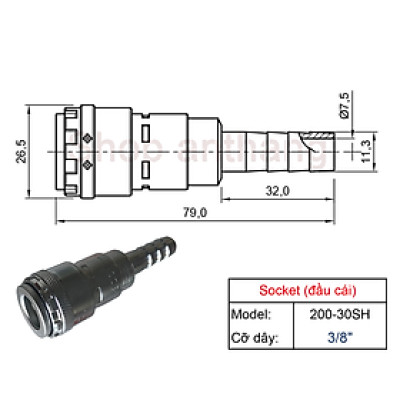 Khớp nối nhanh khí nén một chạm 200-SH, Nitto - Nhật Bản
