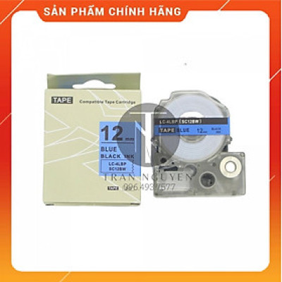 Nhãn in Tepra SC12BW (LC-4LBP) - Chữ đen nền dương 12mm x 8m - Hàng nhập khẩu