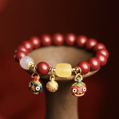 VÒNG TAY CHUỖI HẠT ĐÁ ĐỎ BÌNH AN , CHIÊU TÀI , NẠP LỘC