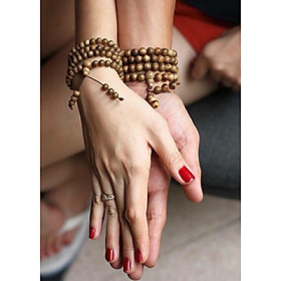 Set 2 Vòng tay trầm hương cặp đôi nam nữ 108 hạt 6ly và 8 ly mang lại gắn kết hạnh phúc bình yên và may mắn