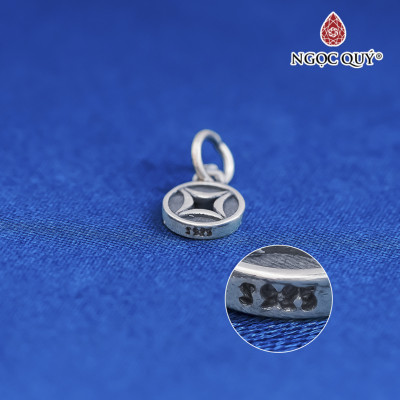 Charm bạc đồng xu treo - Ngọc Quý Gemstones