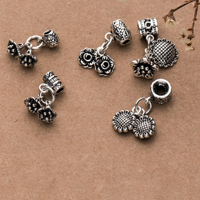 Charm bạc hình hoa hướng dương đôi 4 - Ngọc Quý Gemstones