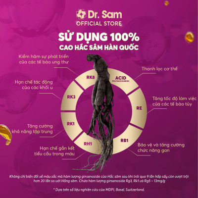Dr. Sam youthology bổ sung năng lượng tươi trẻ mỗi ngày với hắc sâm Hàn Quốc, nano collagen, tinh chất lựu - 30 góix10ml