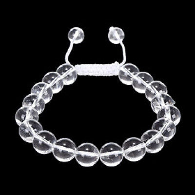 Vòng tay phong thủy đá thạch anh trắng thiên nhiên cho Nam Nữ làm trang sức