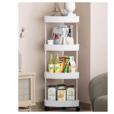 Kệ góc tường tam giác 4 tầng có bánh xe di chuyển