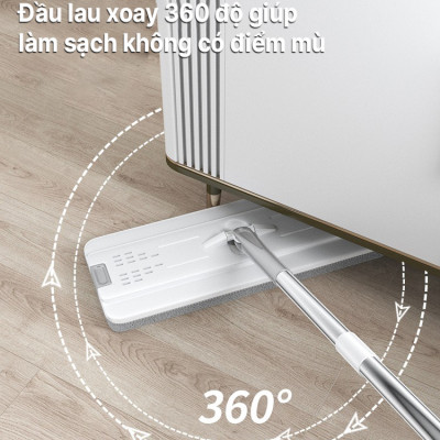 Bộ cây lau nhà SUMIKA C39, thùng lau nhà 2 ngăn tự vắt thông minh, chổi lau sàn nhà 360 độ, 2 bông lau, 1 móc treo cây lau sàn