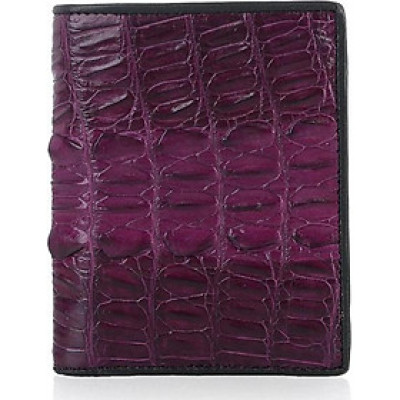 Bóp nam Huy Hoàng da cá sấu gai đuôi kiểu đứng màu tím HT2767