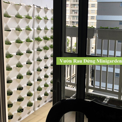 Chậu Treo Trồng Rau Ban Công Đứng Minigarden (Set 10 Bộ) nhập khẩu Châu Âu kèm hệ thống tưới nhỏ giọt bán tự động với năng suất rau cao