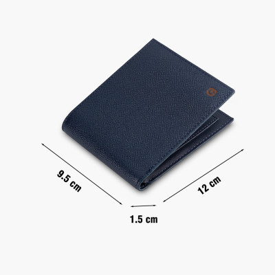 Ví nam Gence dáng ngang da bò Epsom màu xanh C12