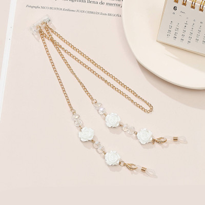 Dây đeo gọng kính hoa hồng Hàn Quốc hạt cườm ấn tượng dây đeo khẩu trang đeo airpod  chống rơi rớt tiện lợi đa năng thông minh