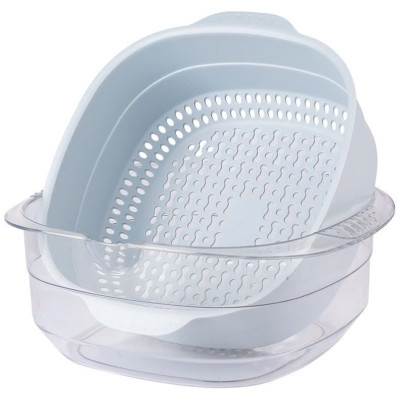 Bộ thau rổ vuông trung HOKORI 2338 nhựa VIỆT NHẬT cao cấp - Rửa rau củ quả, trộn thực phẩm - Hàng Chính hãng