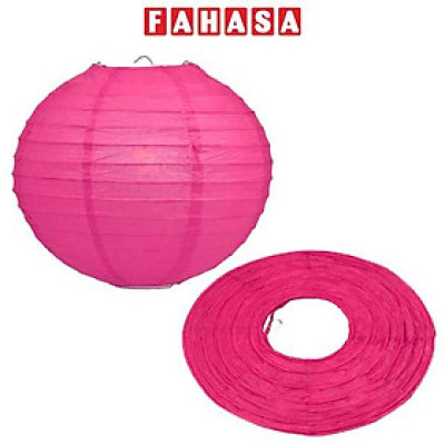 Lồng Đèn Giấy Trơn Tròn 35 Cm Vinacraft - Hồng Sen