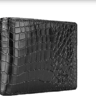 Ví nam da bò vân cá sấu Laka VLK0102.1 - Màu đen