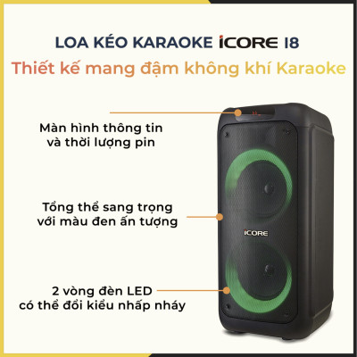 Bộ Loa Mic Karaoke Bluetooth iCore i8 - Hàng chính hãng
