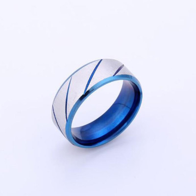 Nhẫn nam inox sọc xéo nhiều màu cao cấp thời trang thép không gỉ