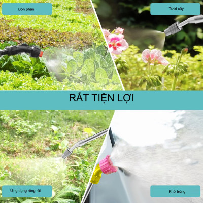 Bình Xịt Điện 5L Đeo Vai Sạc Pin Đa Năng – 3 Chế Độ Phun, Vòi Xịt Dài Tưới Cây, Vệ Sinh Sân Vườn, Chăm Sóc Vườn