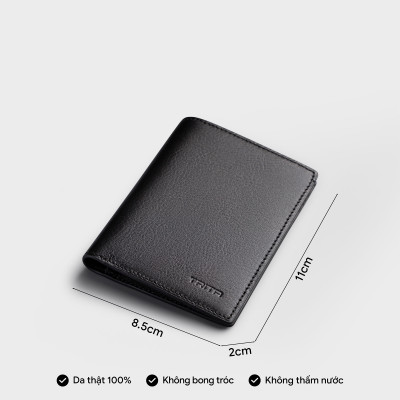 Ví nam da bò Trita ( Thời trang nam dáng đứng basic - Ví da RVN22 )