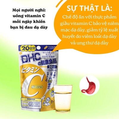 Viên Uống DHC Vitamin C Nhật Bản Giúp Sáng Da Mờ Thâm 30/90 Ngày