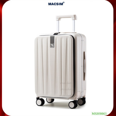 Vali cao cấp Macsim Hanke MSH9861 size 20 inch hàng loại 1 màu đen-màu trắng