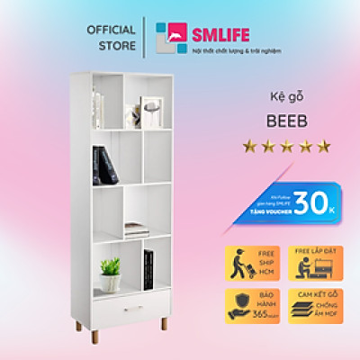 Giá sách gỗ gia đình đa năng tiện nghi SMLIFE Beeb