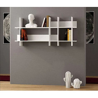 Kệ Để Sách Treo Tường Màu Trắng, Đen Hiện Đại Juno Sofa CTKT417 KT 150x70x22cm 