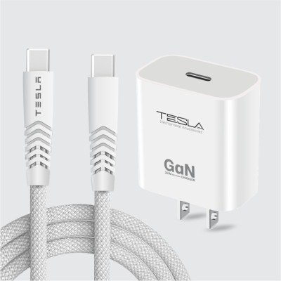 Combo sạc nhanh hàng chính hãng TESLA TL12CBC 36W GaN USB-C (C to C) | Bảo hành 12 tháng 1 đổi 1 | Made in Việt Nam