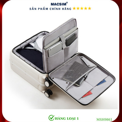 Vali cao cấp Macsim Hanke MSH9861 size 20 inch hàng loại 1 màu đen-màu trắng