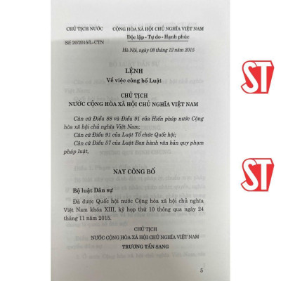 Sách - Bộ Luật Dân Sự (Hiện Hành) - NXB Chính Trị Quốc Gia