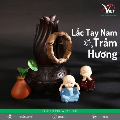 Lắc Tay Nam Trầm Hương Thời Trang, Cá Tính Mạnh Mẽ. - Trầm Thiên Nhiên - Mùi Thơm Mạnh
