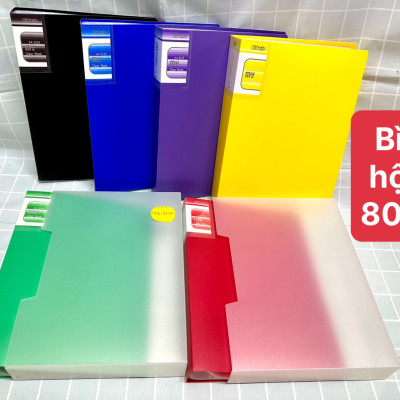 Bìa Hộp-Bìa Hồ Sơ A4 - 80 Lá Kidario Chất Liệu Nhựa An Toàn Khi Sử Dụng, Đựng Được Nhiều Hồ Sơ, Có Thể Dùng Làm Album Ảnh Khổ A4 , Đựng Bản Vẽ Màu Sắc Đa Dạng