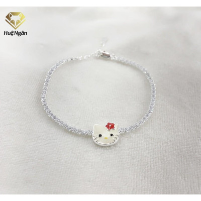 Lắc tay bạc 925 Huệ Ngân - Mèo Kitty X9